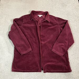 Vintage Cambridge Country Women's Shirt Corduroy Long Sleeve Red 90's XL